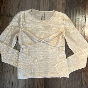 Anthropologie sparkle twist front top small